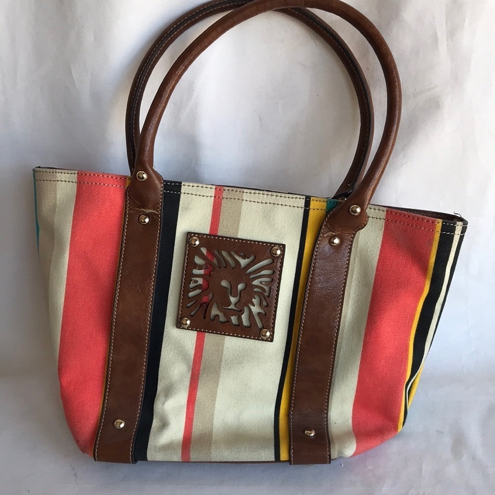 Anne Klein vertical stripe tote / shoulder bag